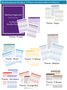 Monthly Planner Template Variatiions
